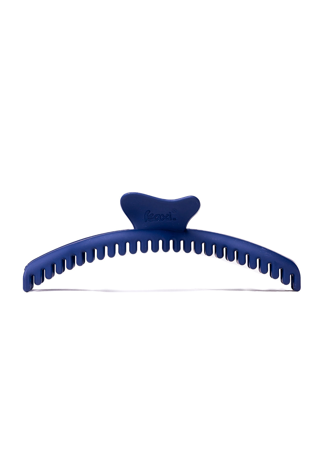 Dark blue wavy hair claw with comb-like ridges