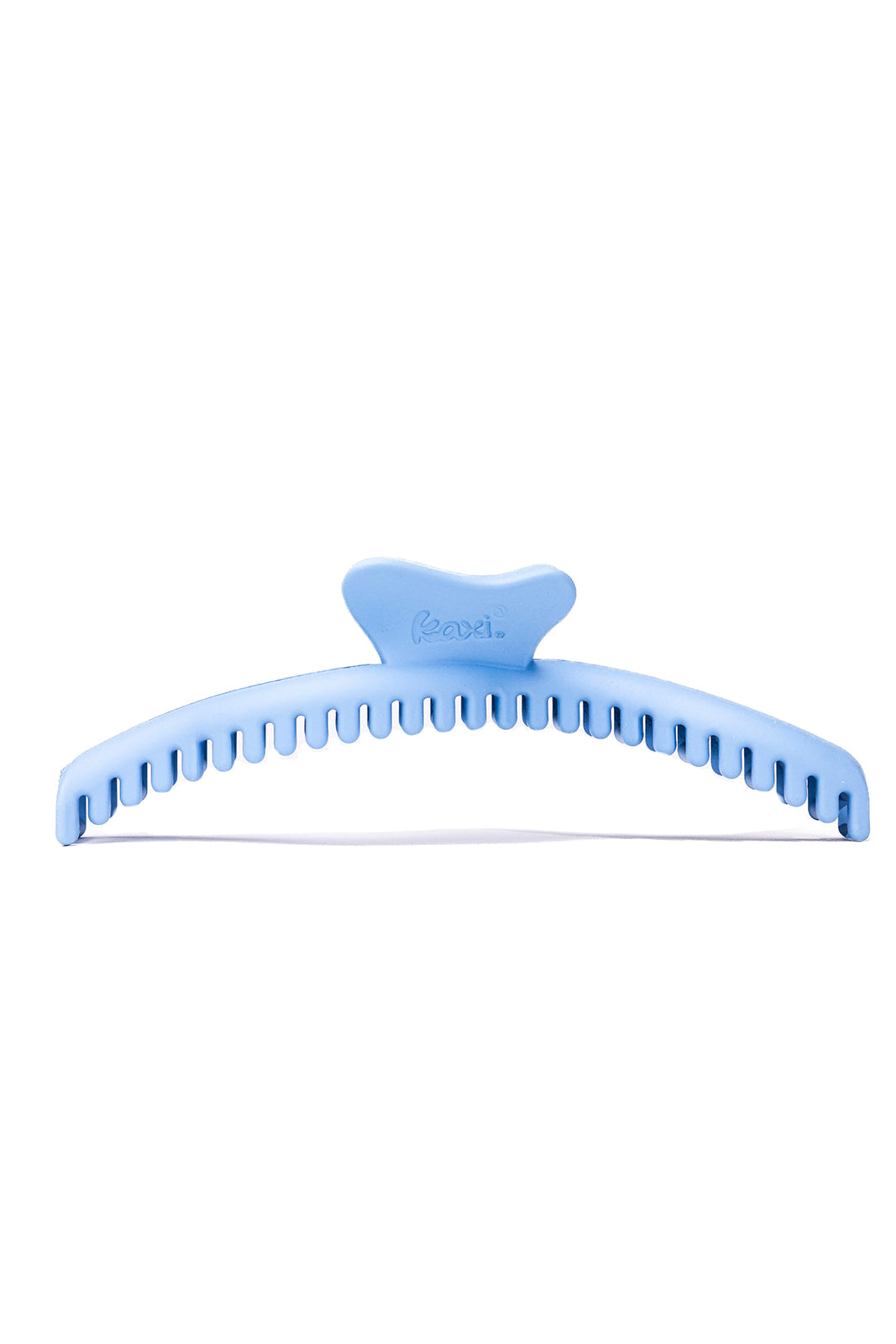 Light blue wavy hair claw with comb-like teeth