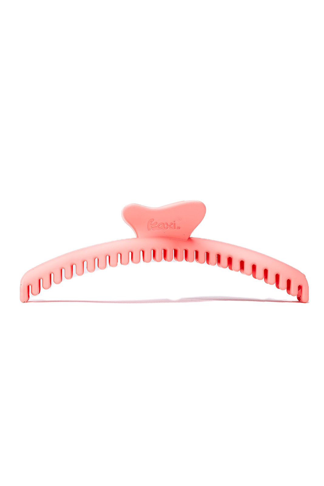 Light pink wavy hold everything claw hair clip