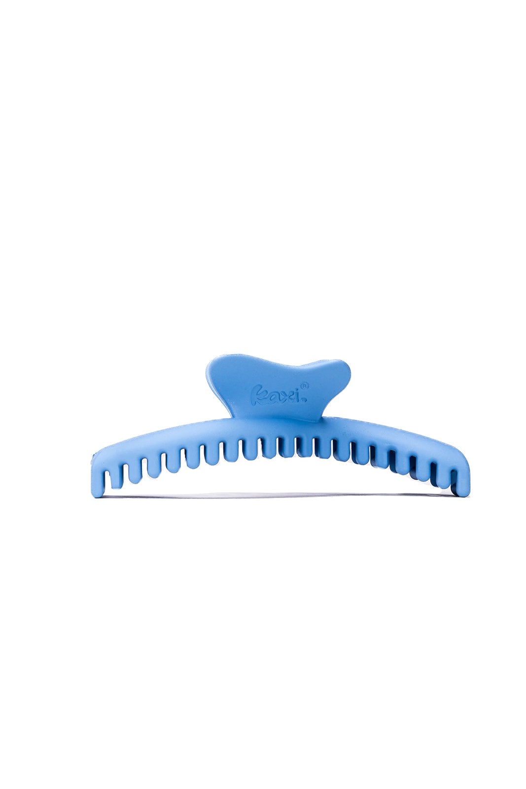 Wavy hair claw clip, light blue ridged comb style