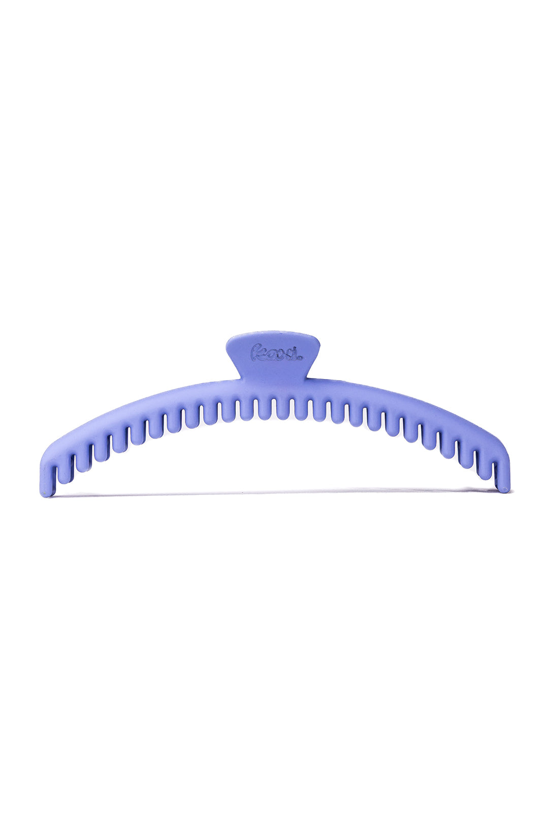 Light blue matte claw hair clip with ridged teeth and top center grip