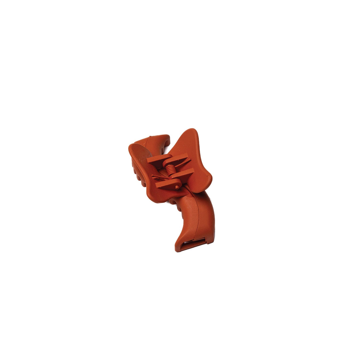 Rust orange mini claw hair clip with wavy bite prongs