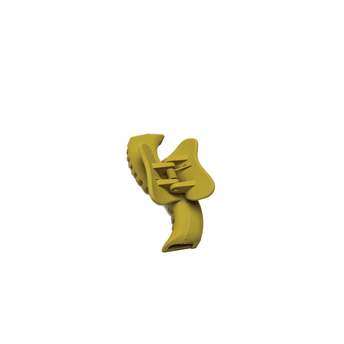 Yellow wavy mini claw hair clip, small ridged style