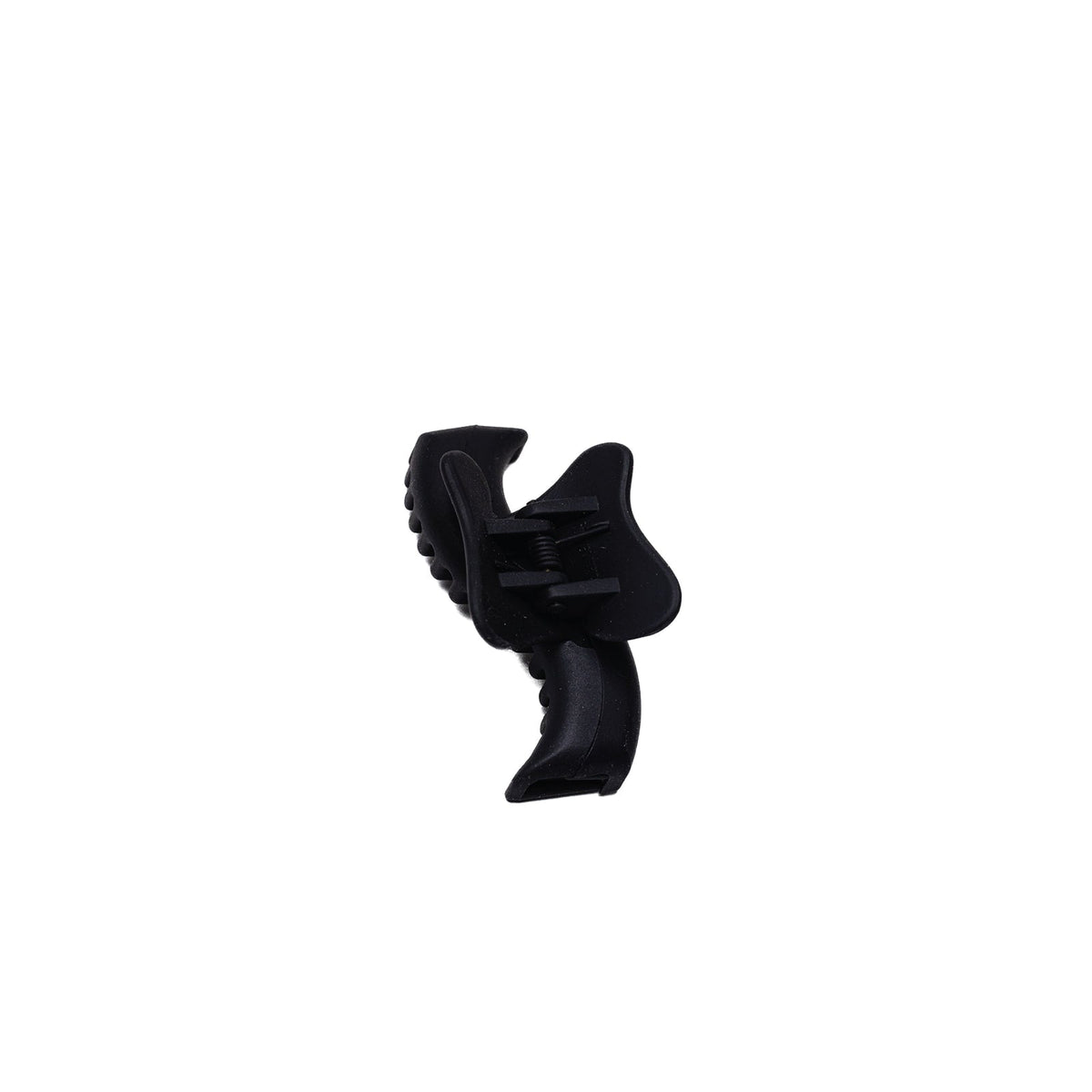 Black wavy mini hair claw with curved ridges