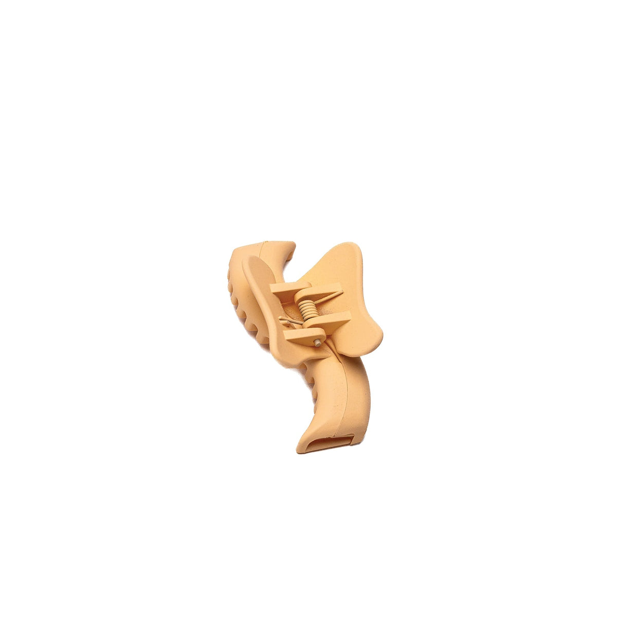 Mini wavy hair claw, light tan-orange with sculpted notched details