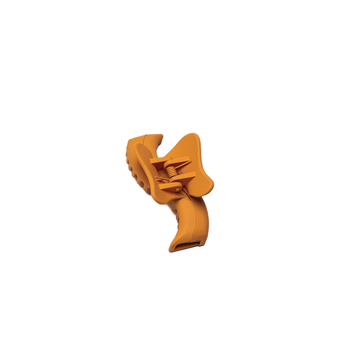 Mini wavy hair claw, orange with notched sculpted details