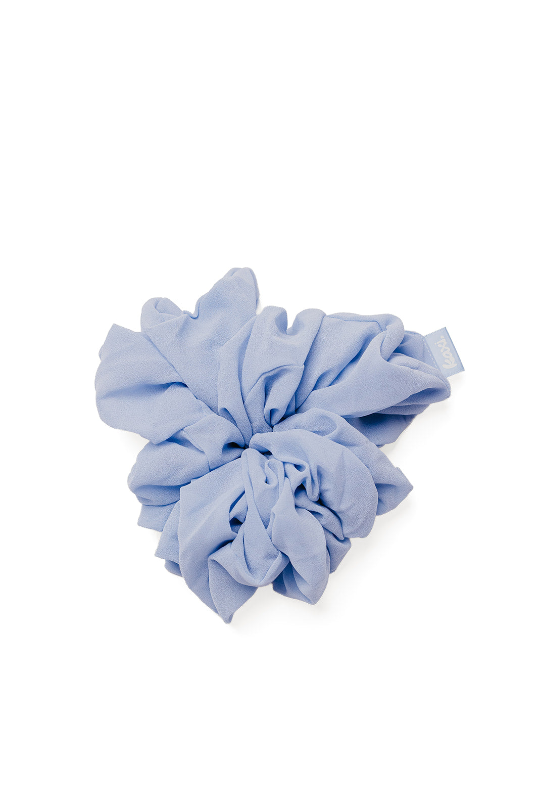 Large scrunchie with light blue ruffled fabric cluster.