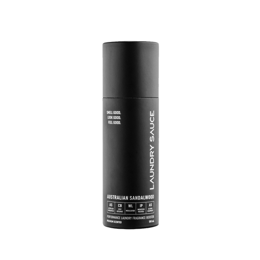 Advanced in-wash scent booster in black tube, Australian Sandalwood label on front