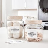 Glass Laundry Canisters Jars- Two Sizes