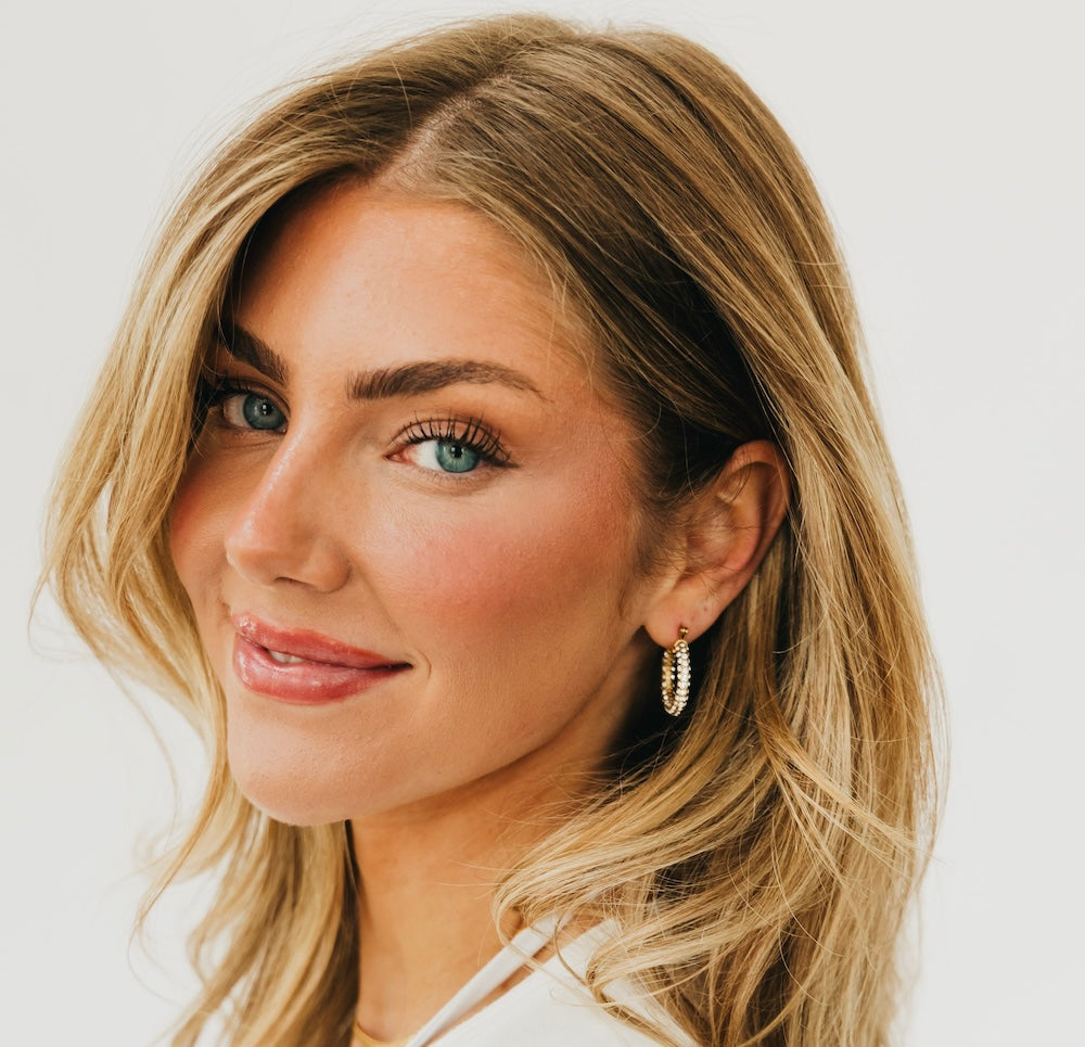 Gold pavé hoop earrings