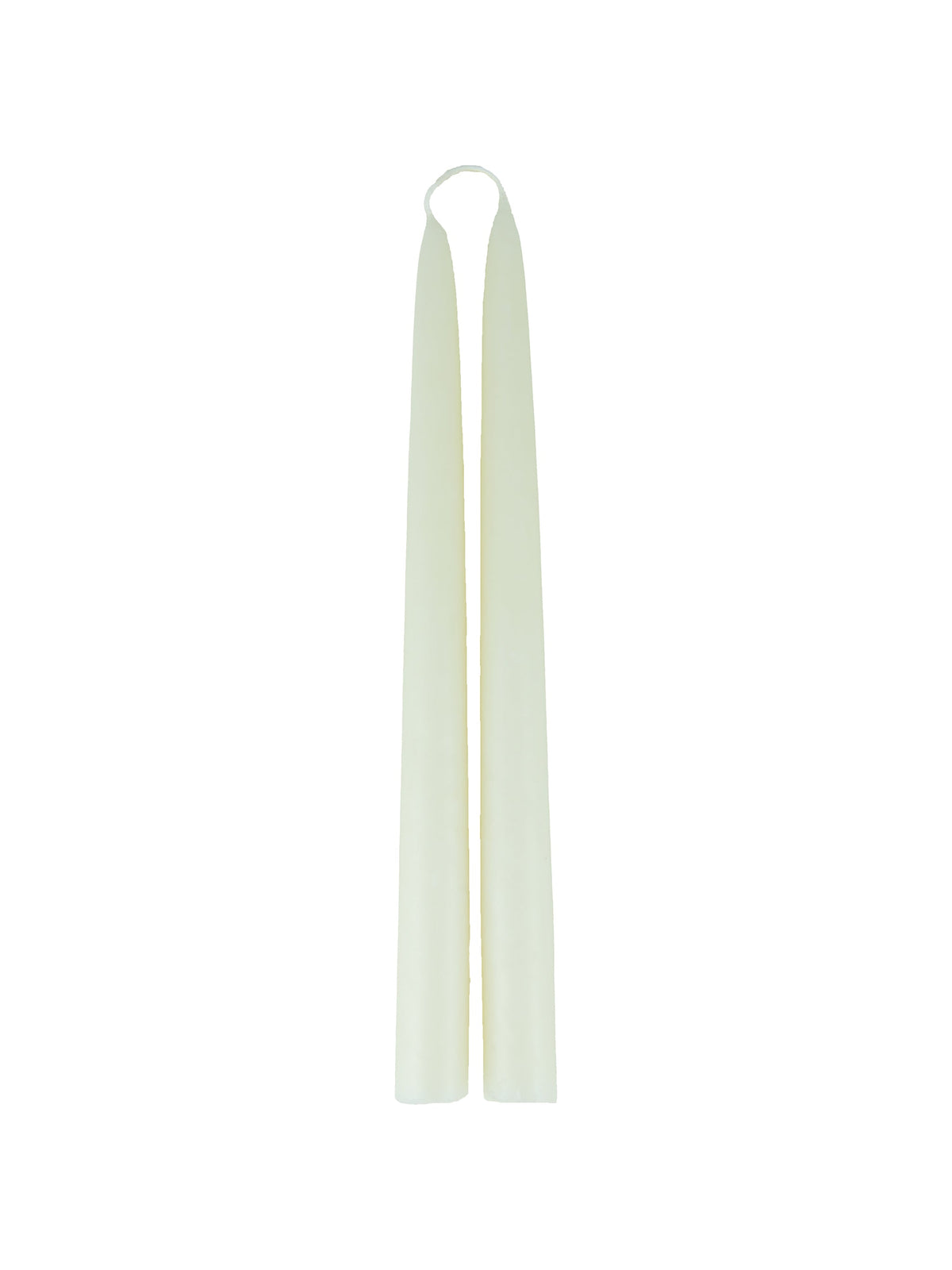 Pair of ivory beeswax taper candles with white wicks
