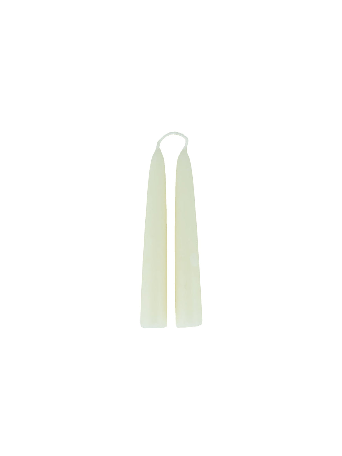Pair of ivory beeswax taper candles with white wicks