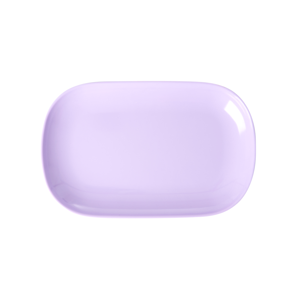 Small lavender melamine rectangular plate with glossy surface