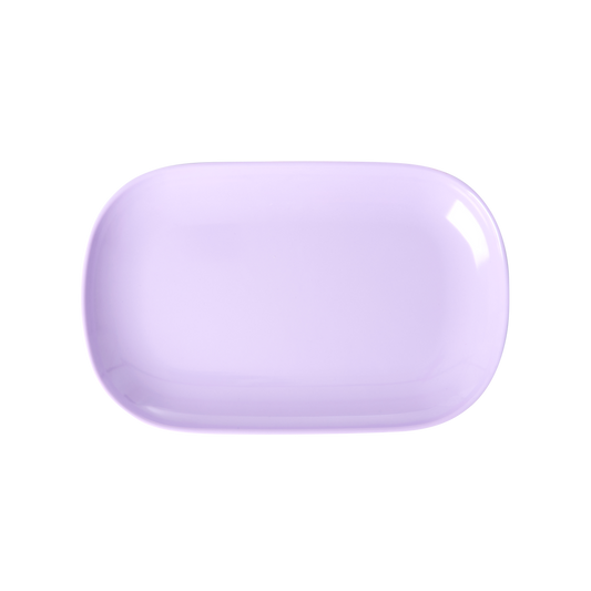 Small lavender melamine rectangular plate with glossy surface