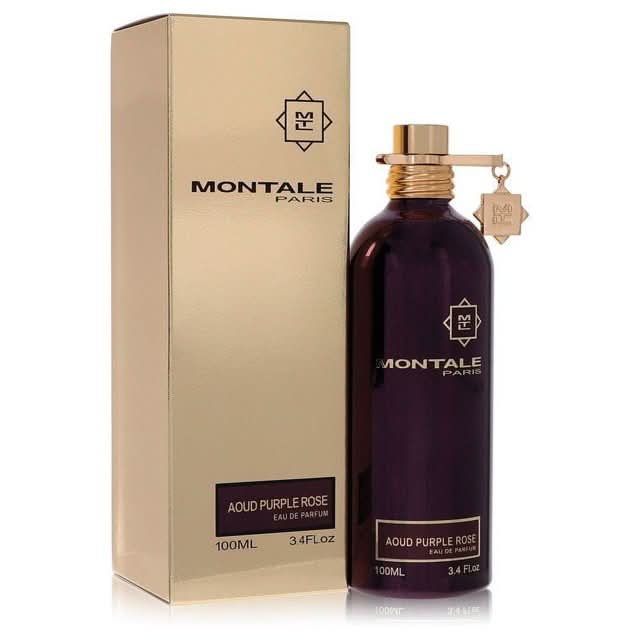 Montale Aoud Purple Rose eau de parfum set with gold-capped bottle and beige box