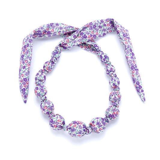 Little Girls Floral Beaded Fabric Necklace (3-8 Years, Toddlers)