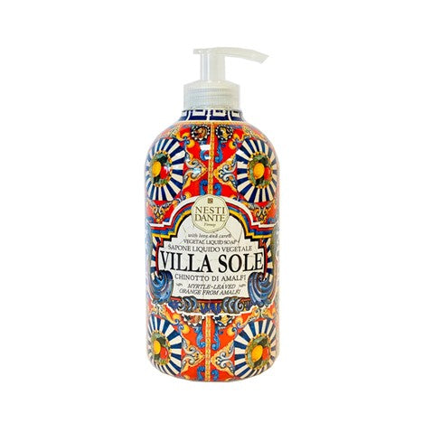 Nesti Dante Villa Sole liquid soap bottle with pump, colorful Amalfi-style label