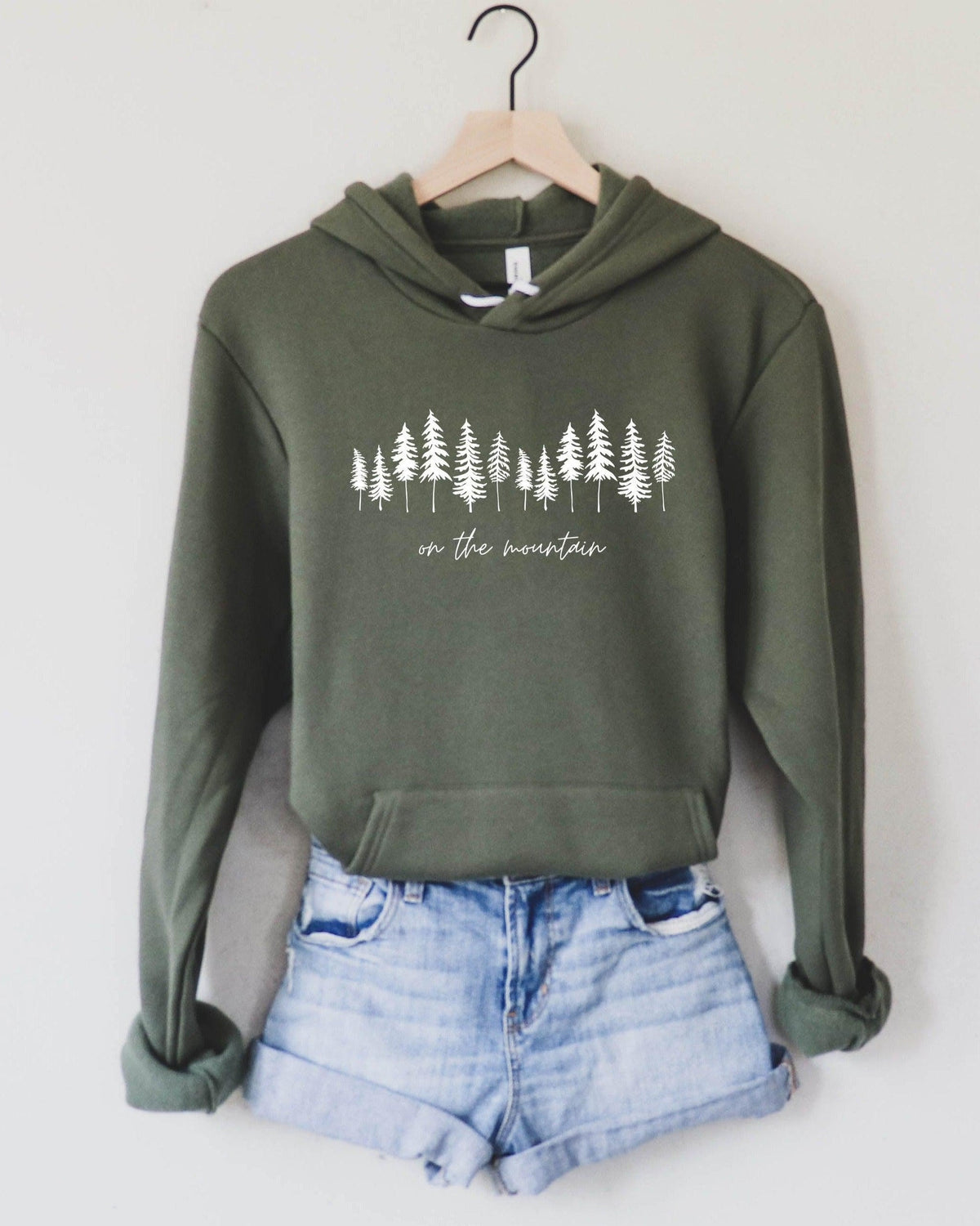 On The Mountain Camping Sponge Fleece Hoodie, Hiking Outdoor Gift