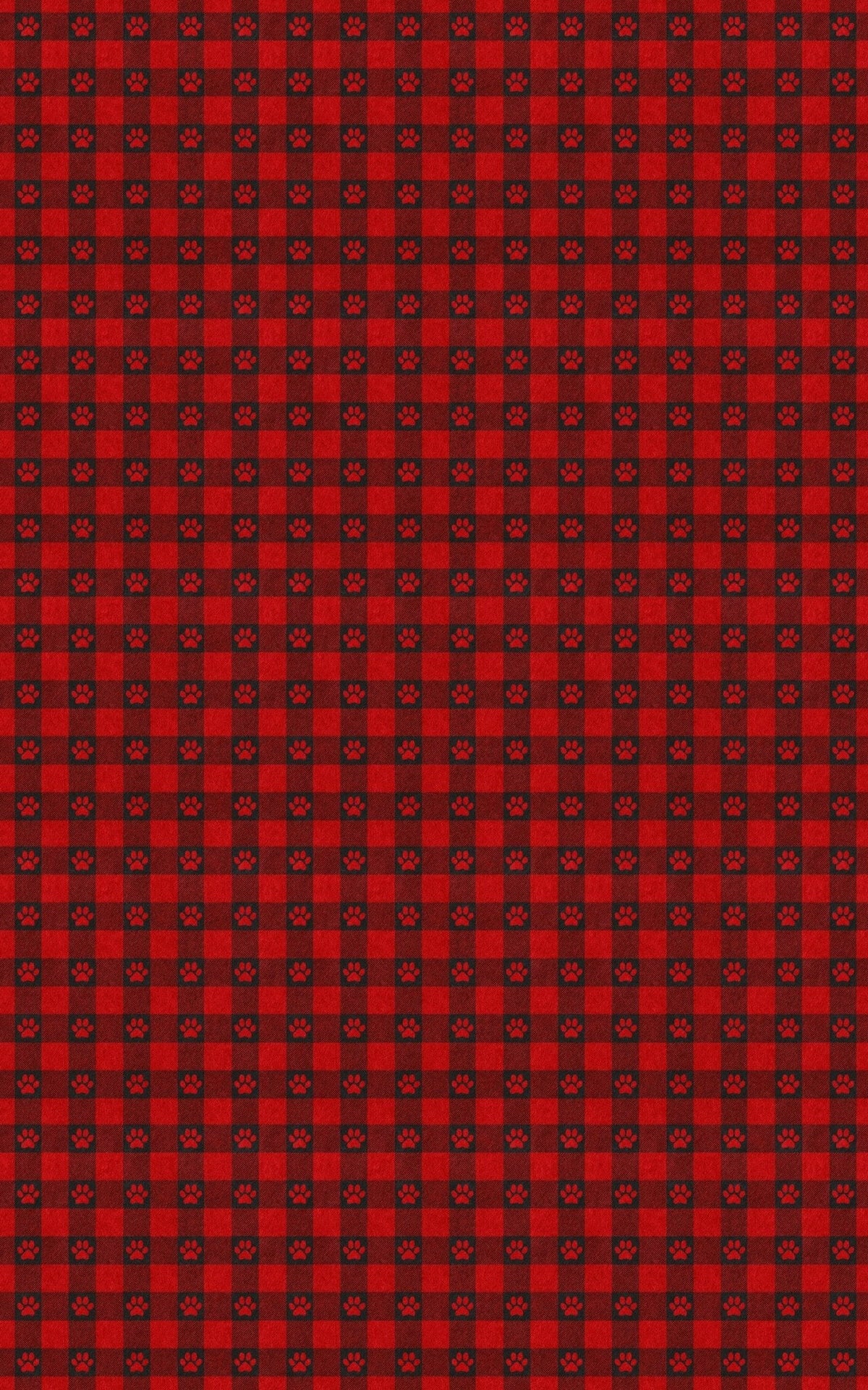 Paw Print Plaid Wrapping Paper