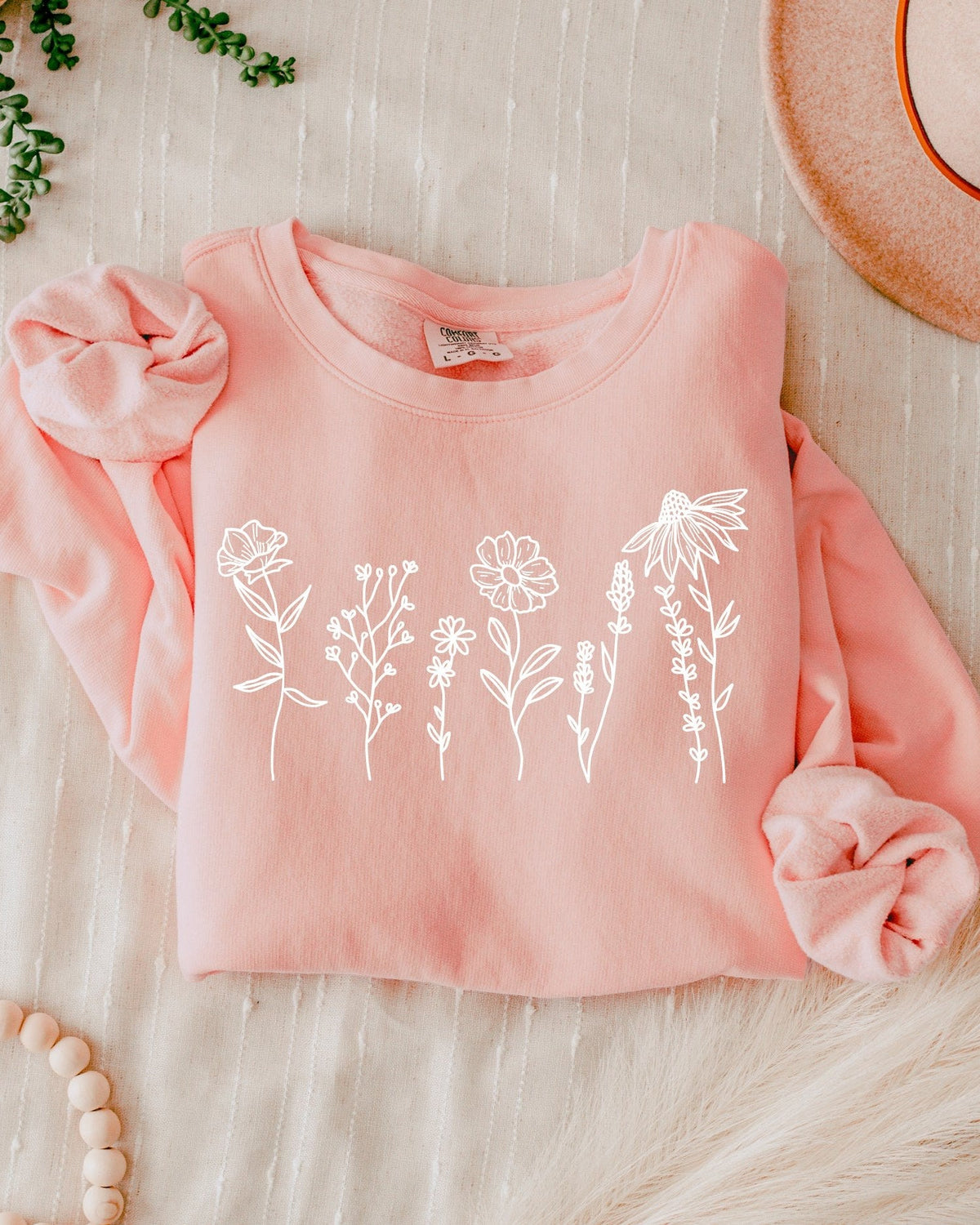 Wildflowers Botanical Comfort Colors Sweatshirt, Nature Gift for Women