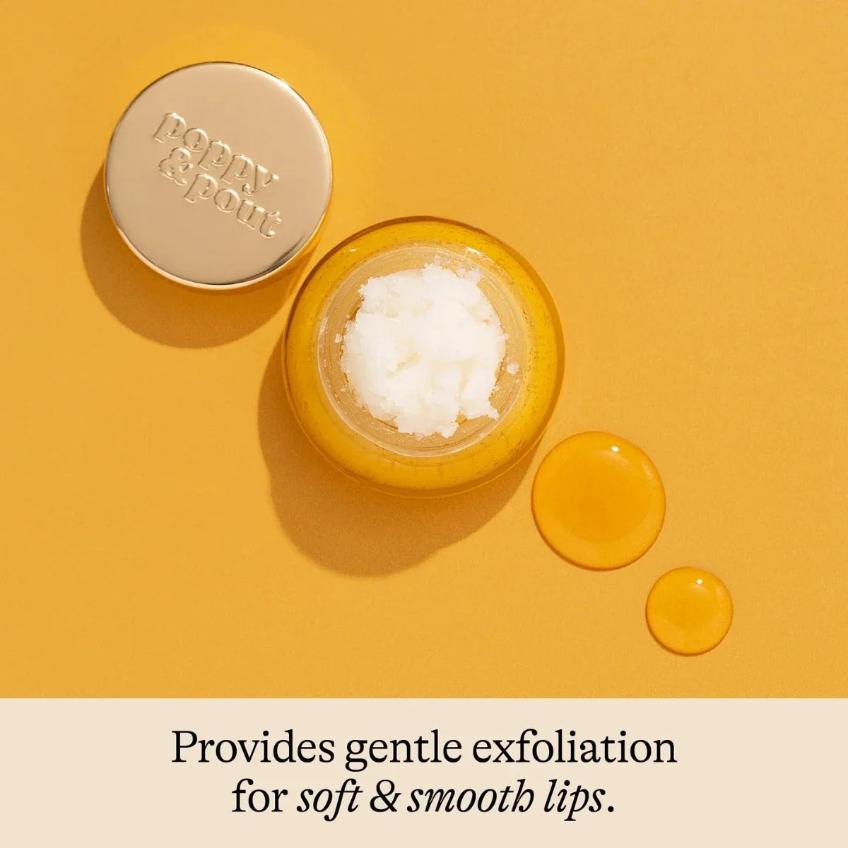 Wild honey lip scrub jar with open lid showing white exfoliating scrub