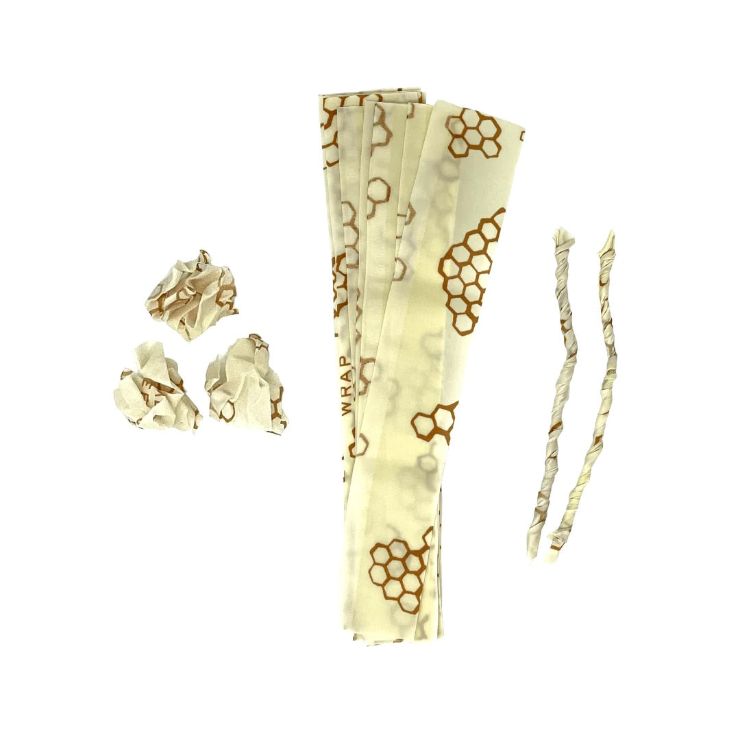 Bee's Wrap Rekindle fire starters: honeycomb wax sheets and folded starter strips