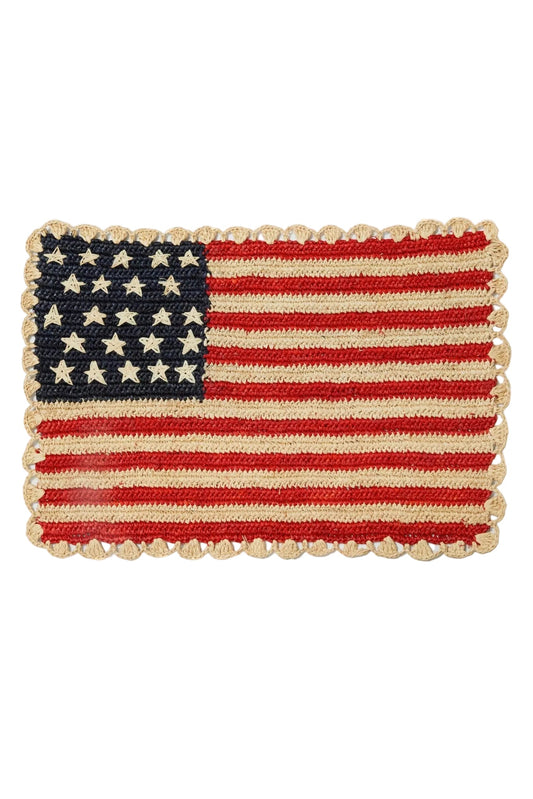 Handcrafted Scalloped Americana Placemats-American Flag Design - Payton James X Tuckernuck