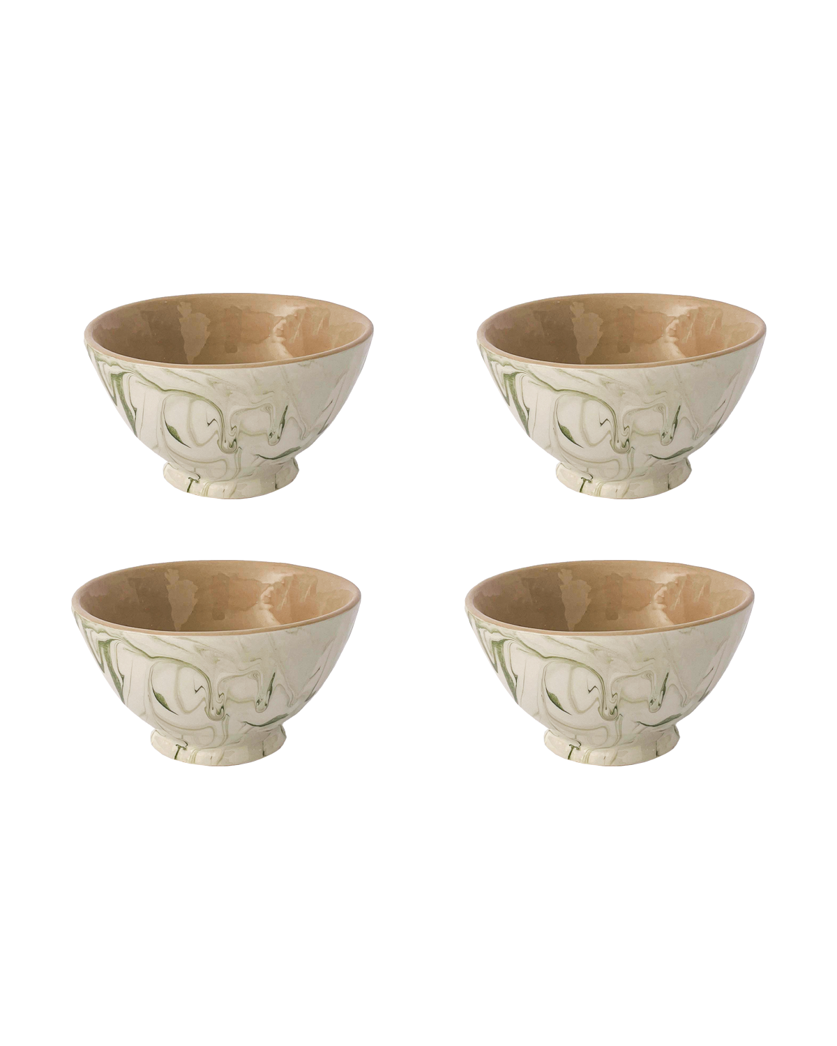 Marbled Olive Bowl - Set of 4