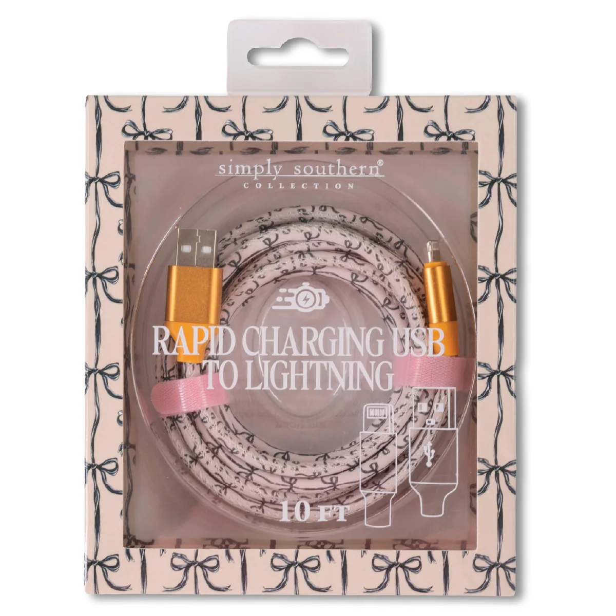 Simply Souther® USB to Lightning charging cable, 10 ft