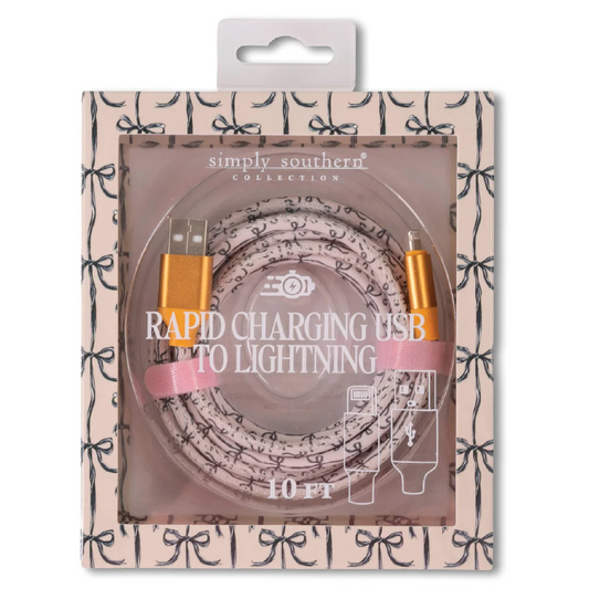 Simply Souther® USB to Lightning charging cable, 10 ft