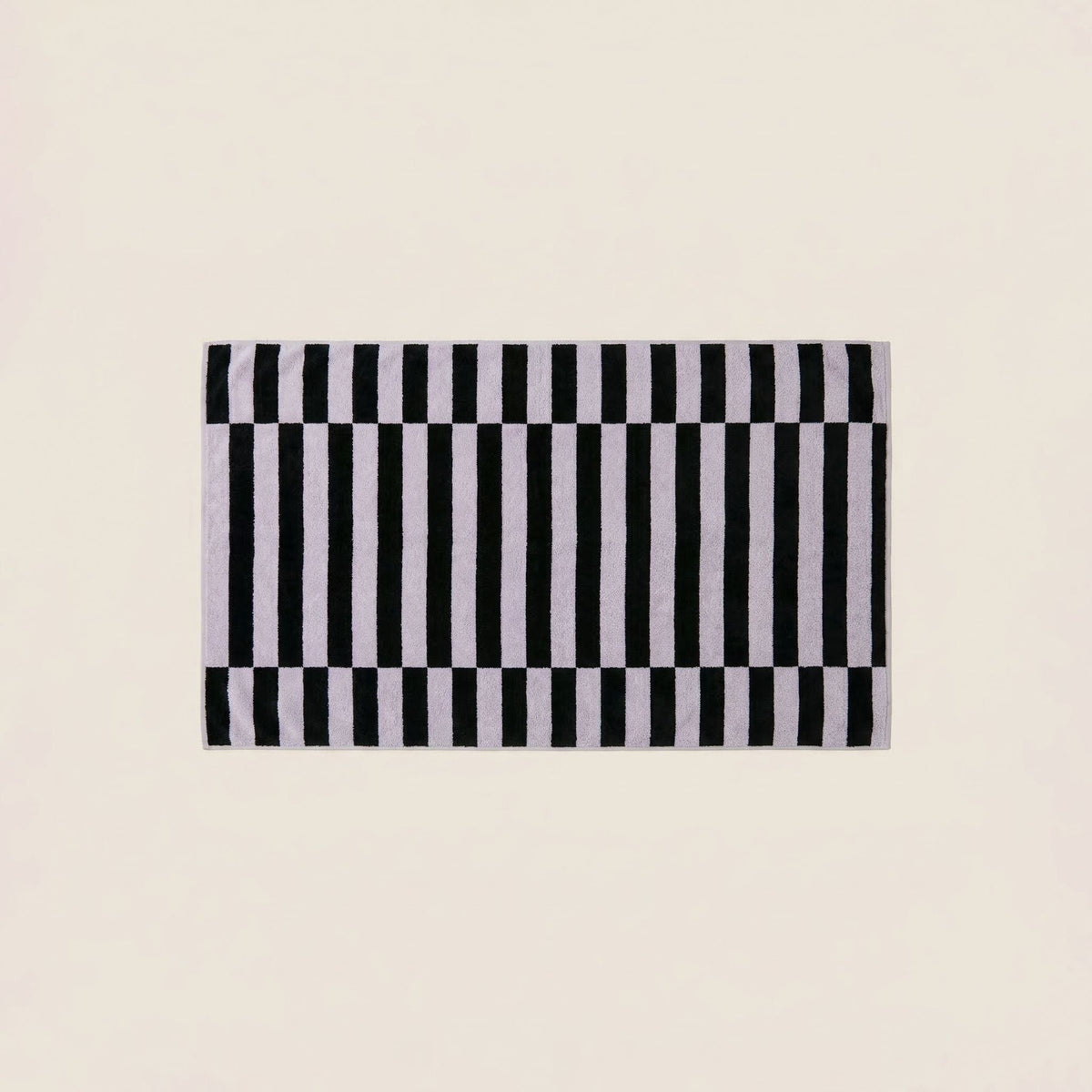 Rectangular checkerboard towel in black and white