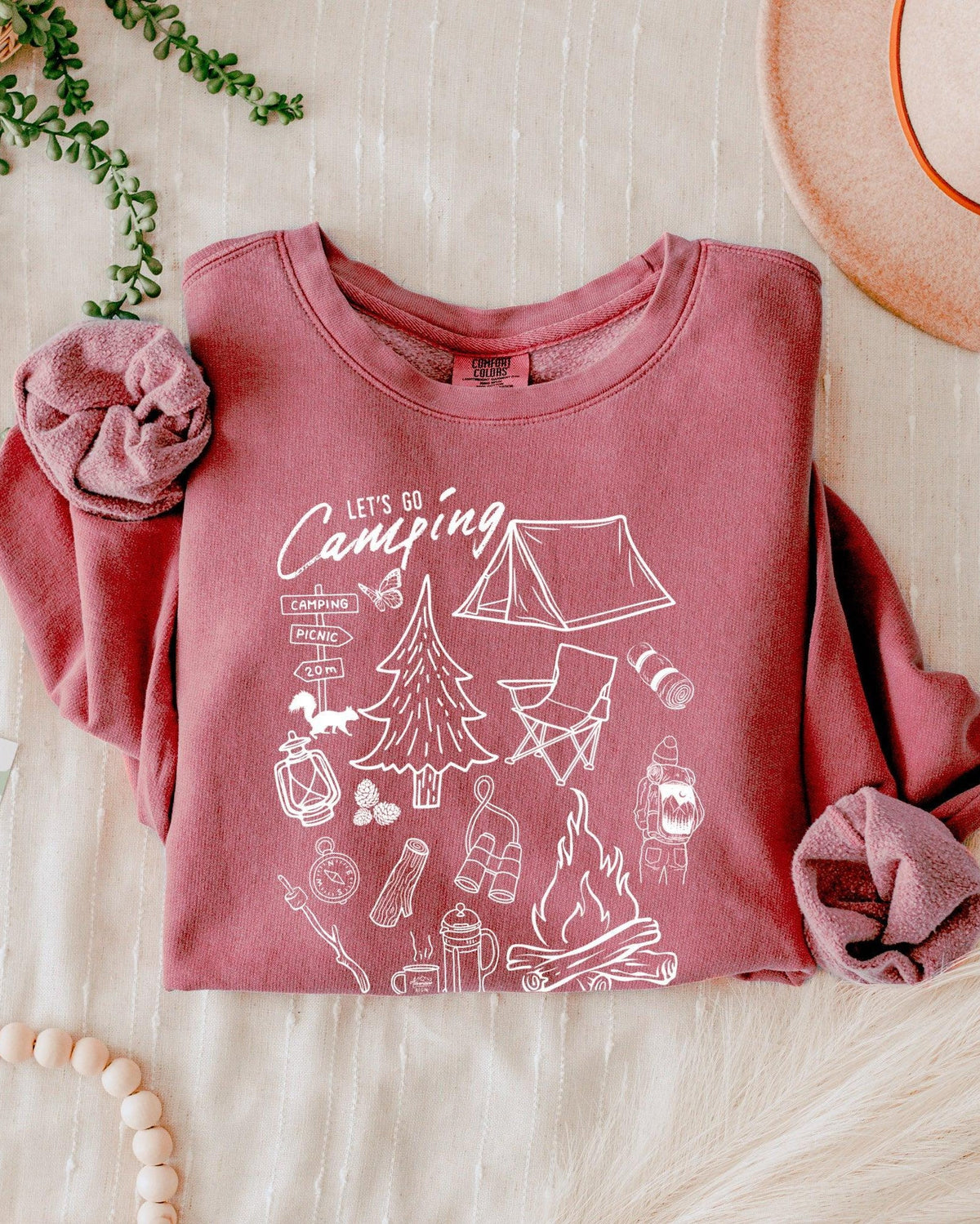 Sketched Mountain Comfort Colors Sweatshirt, Nature Hiking Outdoor Gift