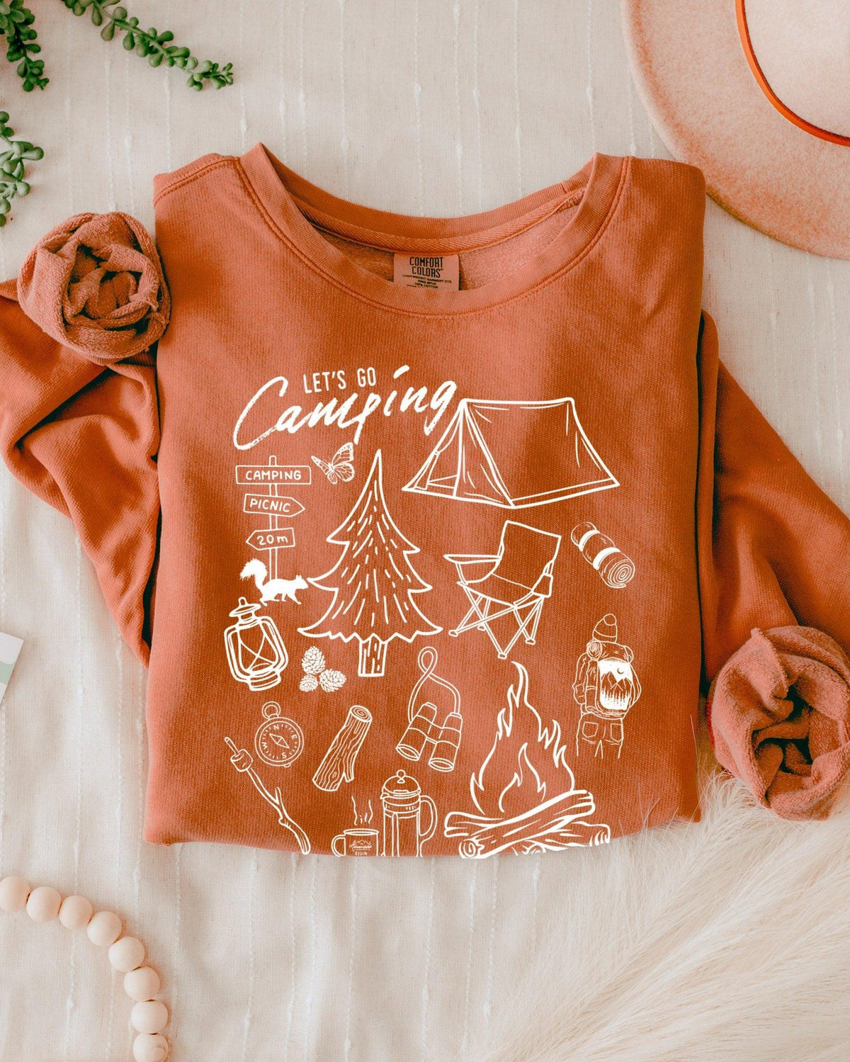 Sketched Mountain Comfort Colors Sweatshirt, Nature Hiking Outdoor Gift