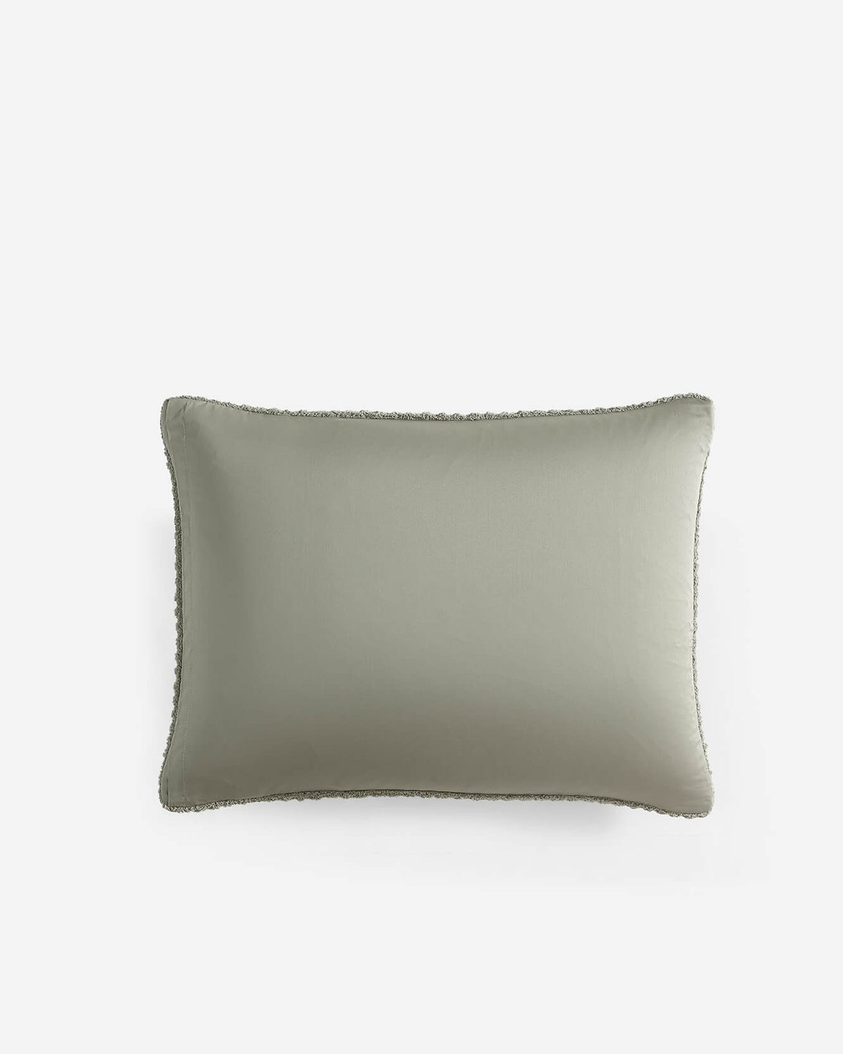 Rectangular sham pillow with smooth finish, light taupe