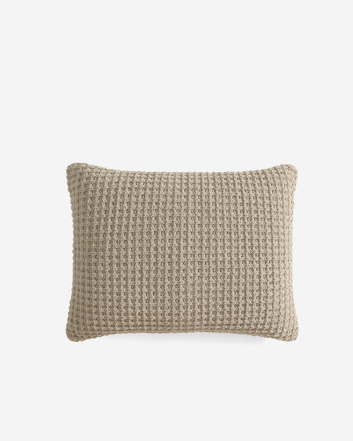 Rectangular waffle-knit pillow, taupe