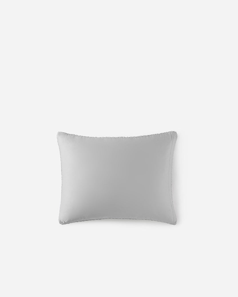 Waffle comforter bundle sham pillow, light gray square with smooth fill