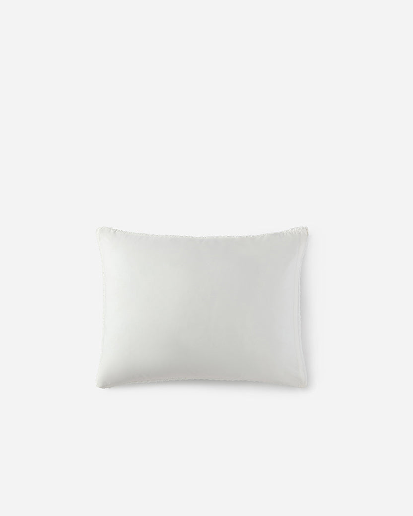 White square sham pillow with smooth woven fabric