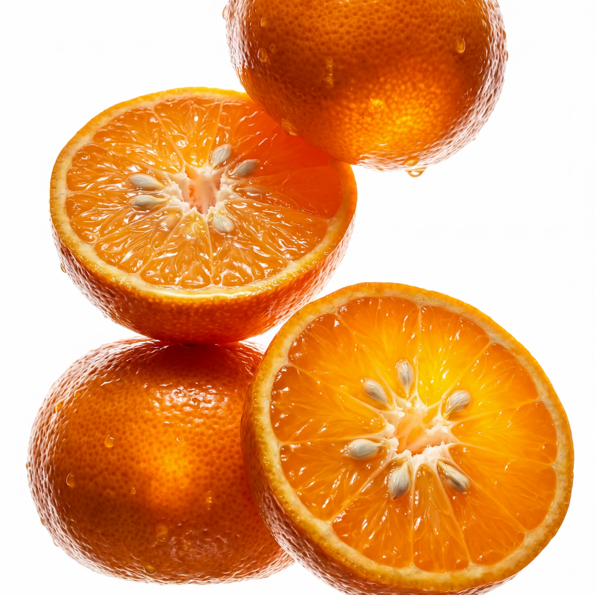 Mandarin oranges and slices with bright, juicy segments