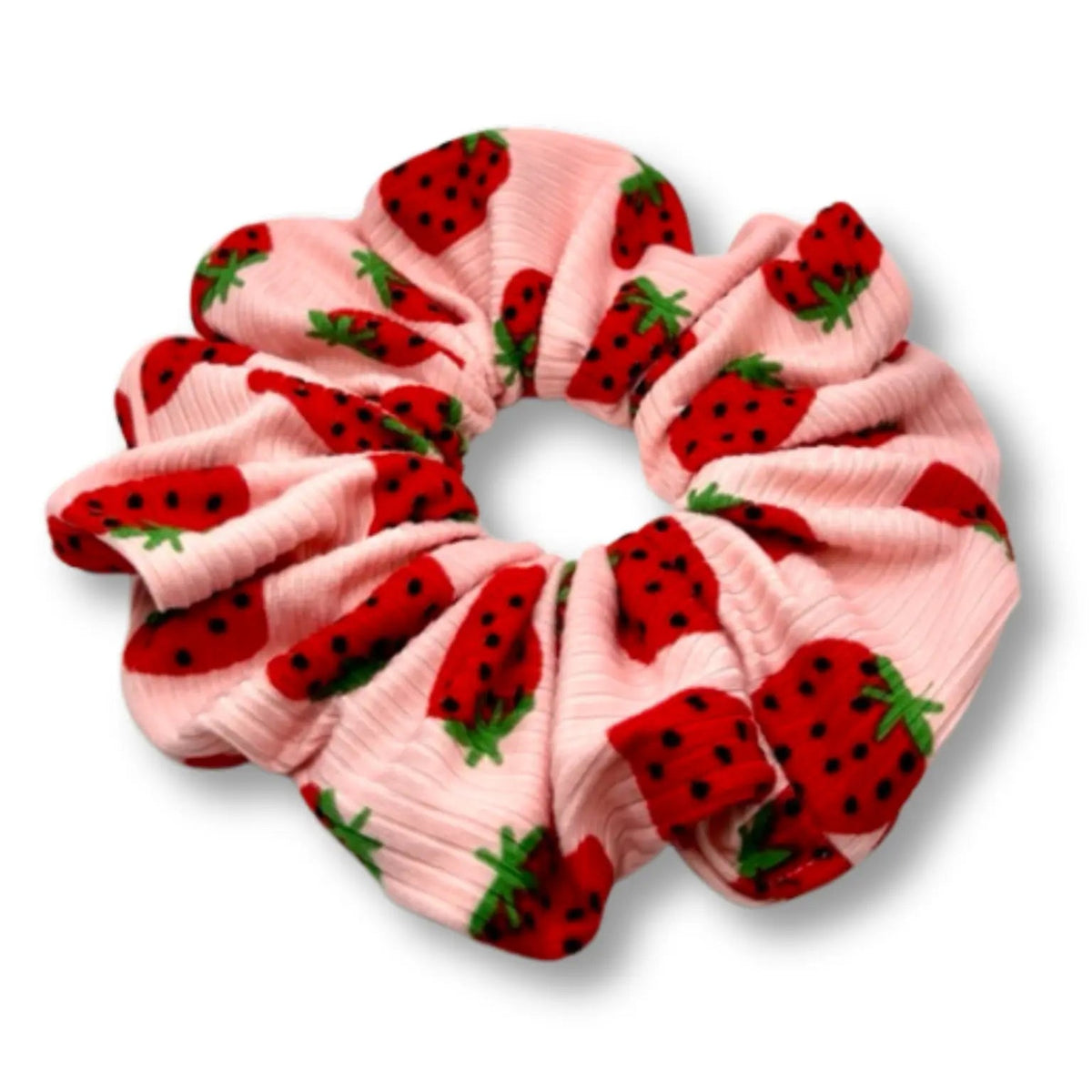 Strawberry Ribbed Scrunchie