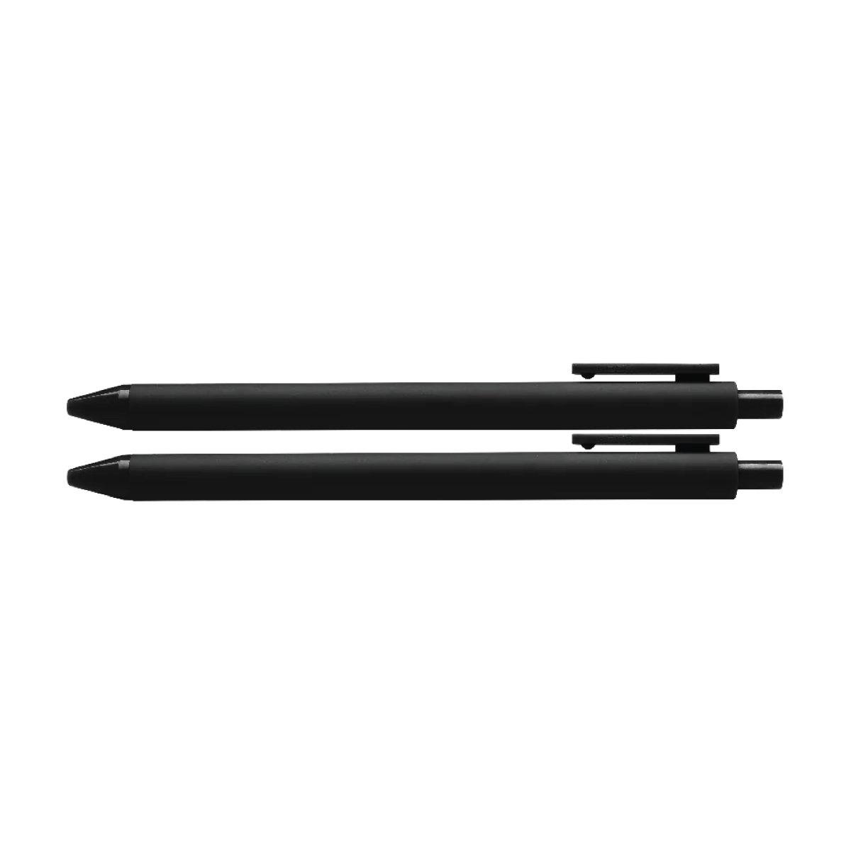 Black Jotter pen, side view, with slim cap and click-style top