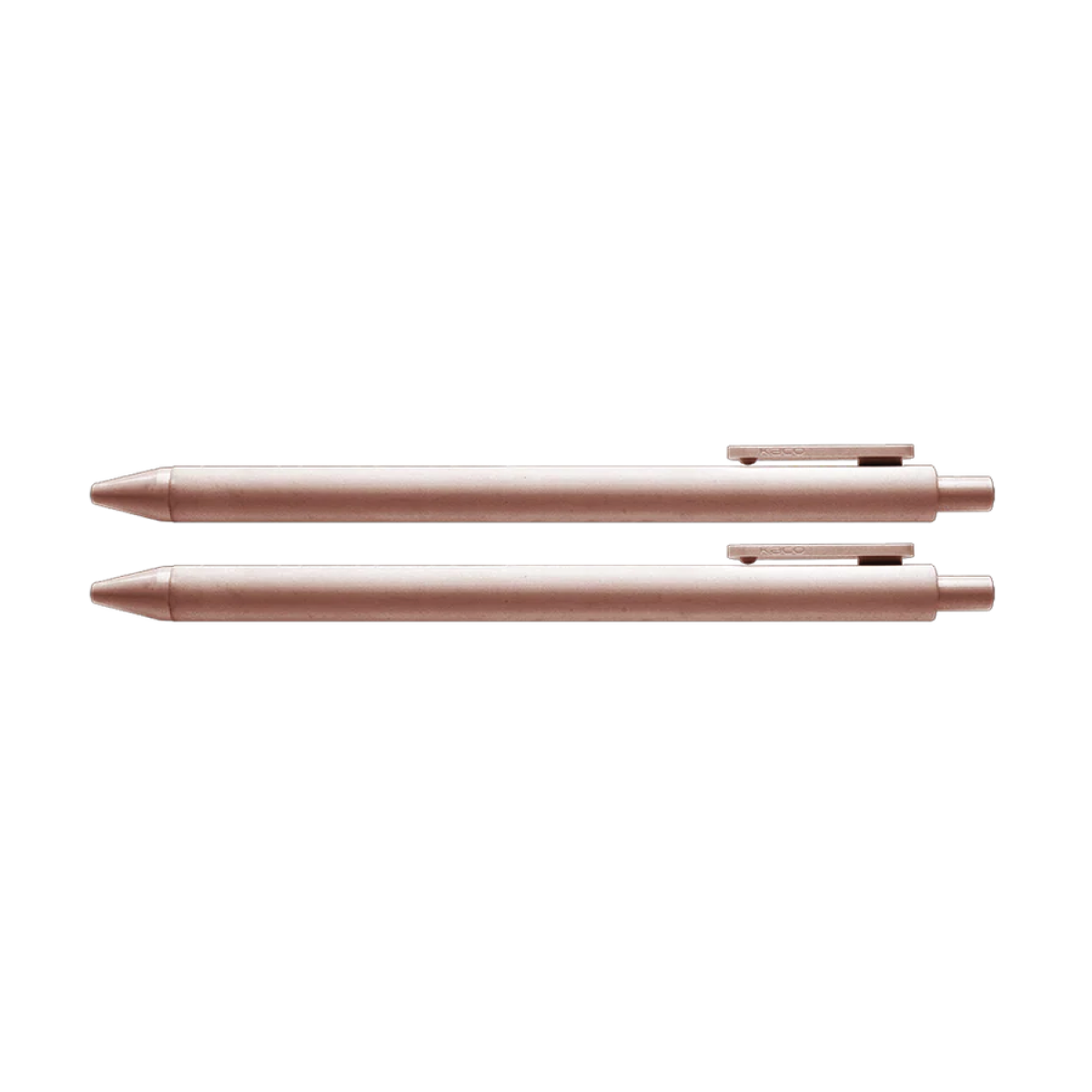 Rose gold jotter style pen with clip and capped tip