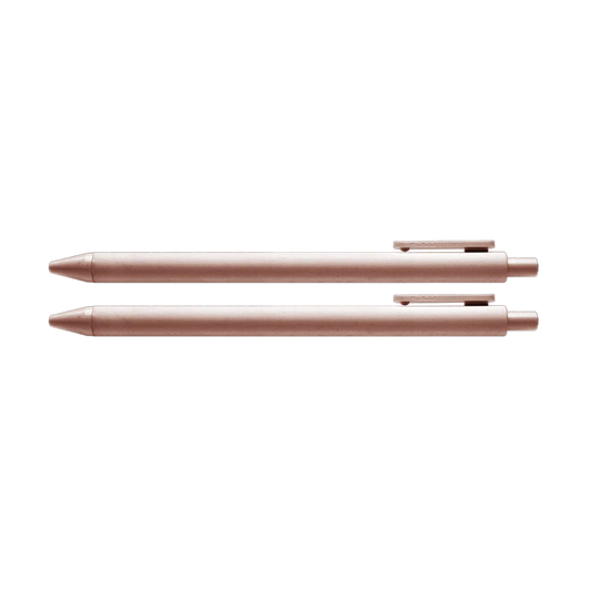 Rose gold jotter style pen with clip and capped tip
