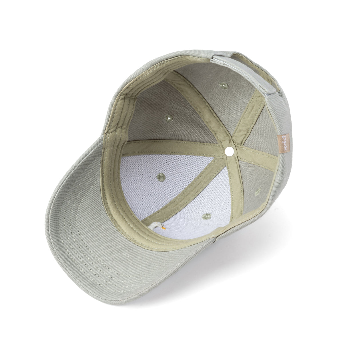 Kids Cotton Baseball Cap – Embroidered Goose Patch, Adjustable Fit Ages 3-12, Sage Green