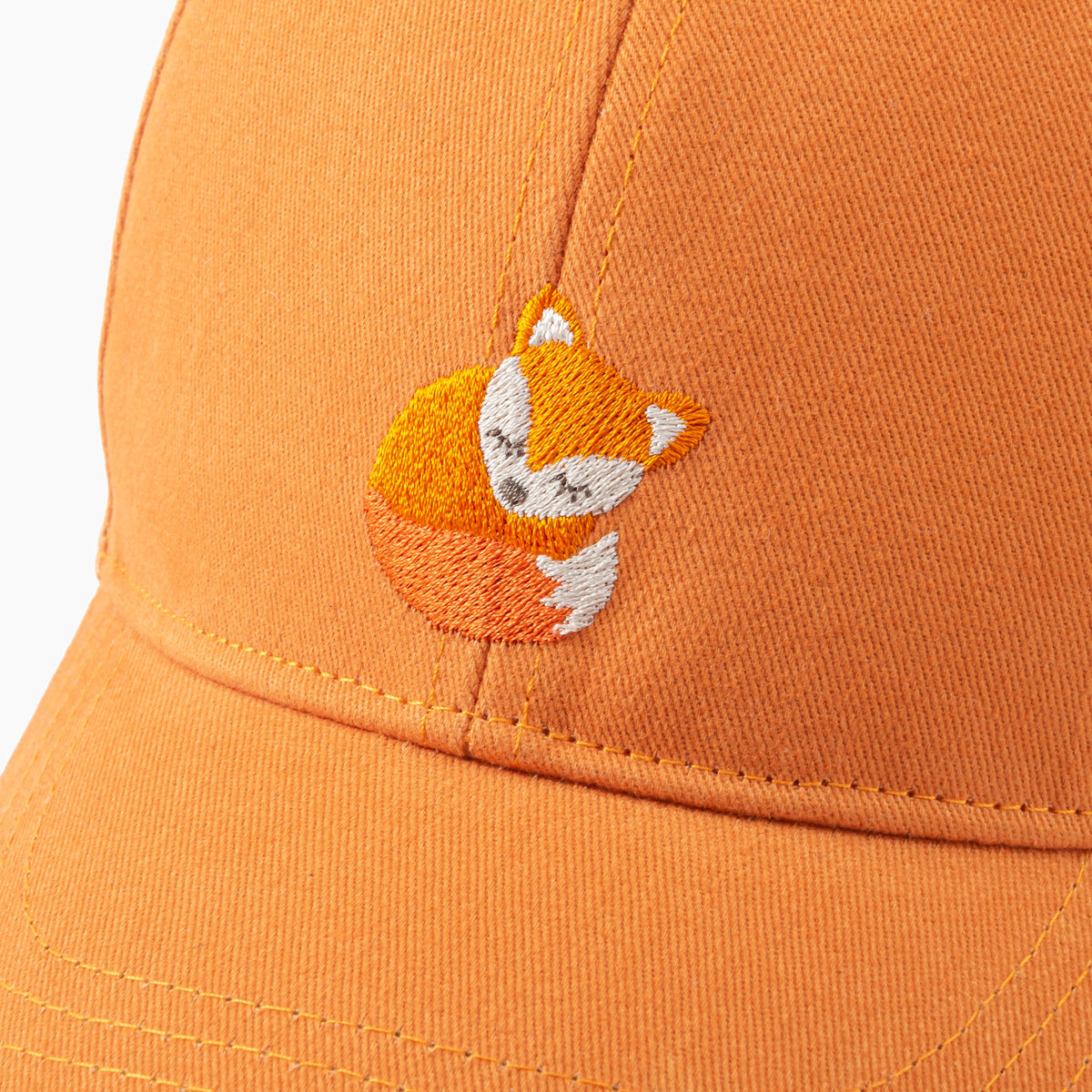 Vintage Orange Kids Baseball Hat: Little Fox, Soft Cotton (3-6/7 Years)