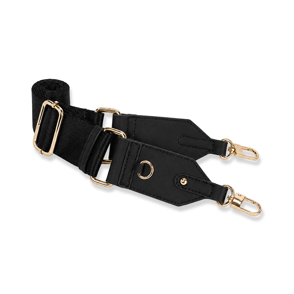 Black adjustable strap with metal clips for the HydroBag handle