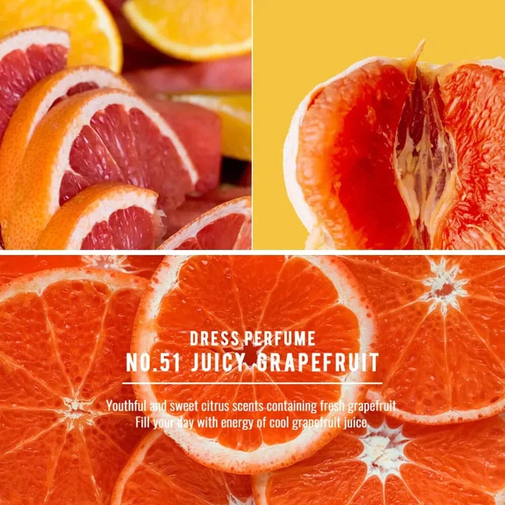 Juicy grapefruit perfume branding over orange citrus slices