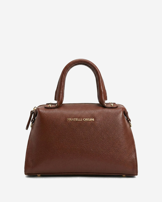 Zita (brown) - Italian calf leather women's handbag (with shoulder strap)