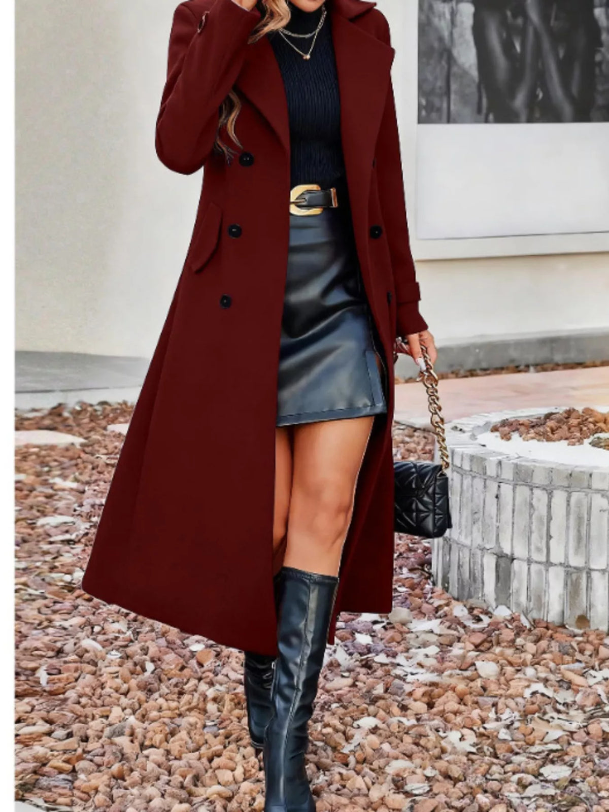 Classic Double-Breasted Longline Coat