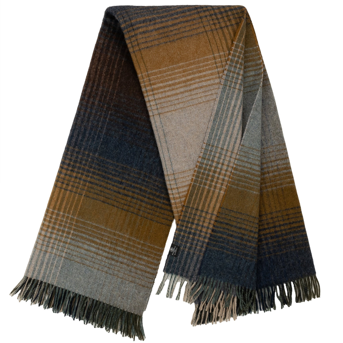 Highland Tweeds Shetland Lambswool Ombre Throw - Blue