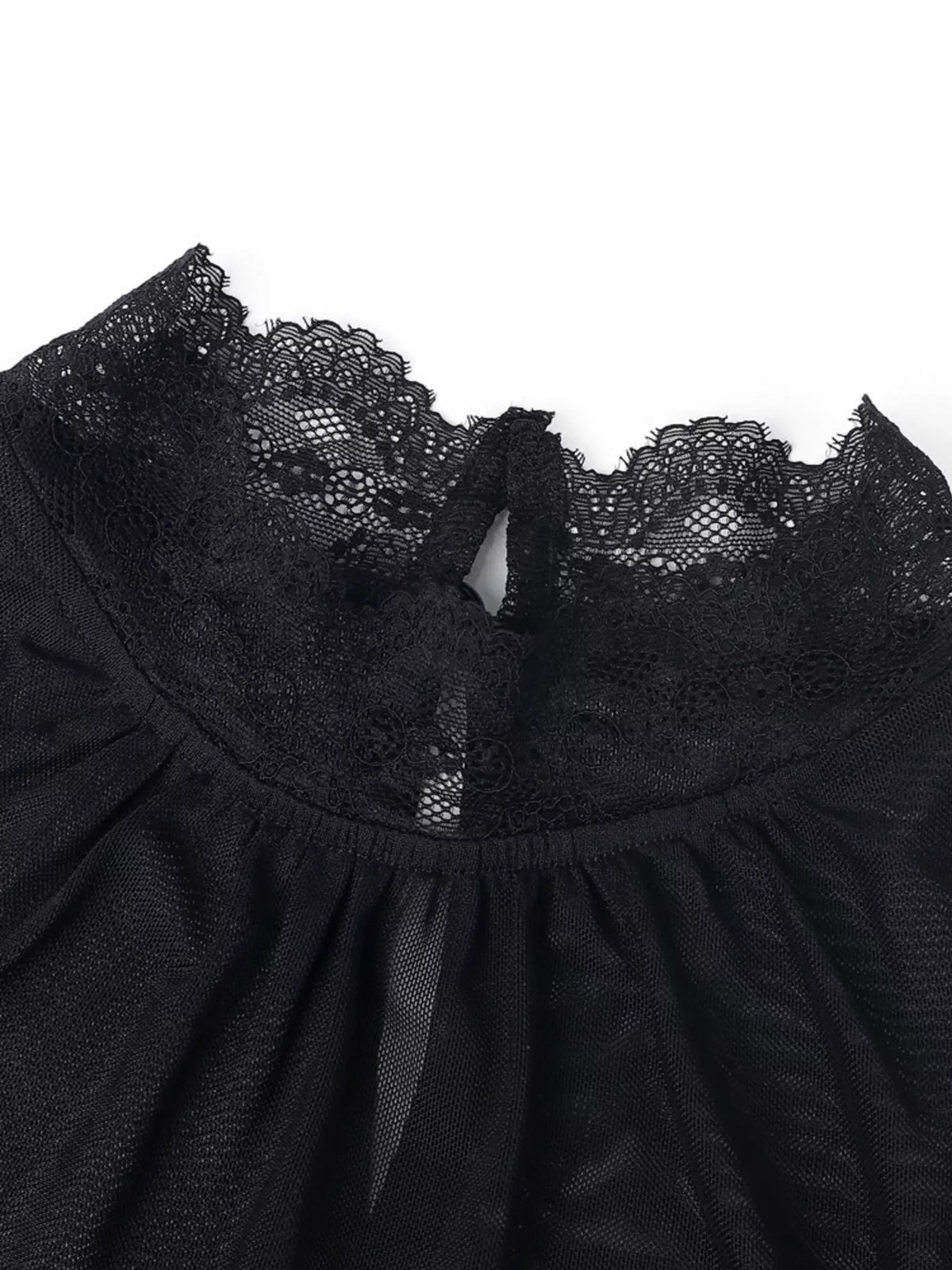 Romantic Velvet & Sheer Blouse
